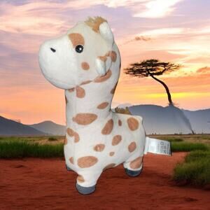 H&M Home Plush Giraffe Stuffed Animal Baby Nursery Stitched Eyes Safari Gift 8”